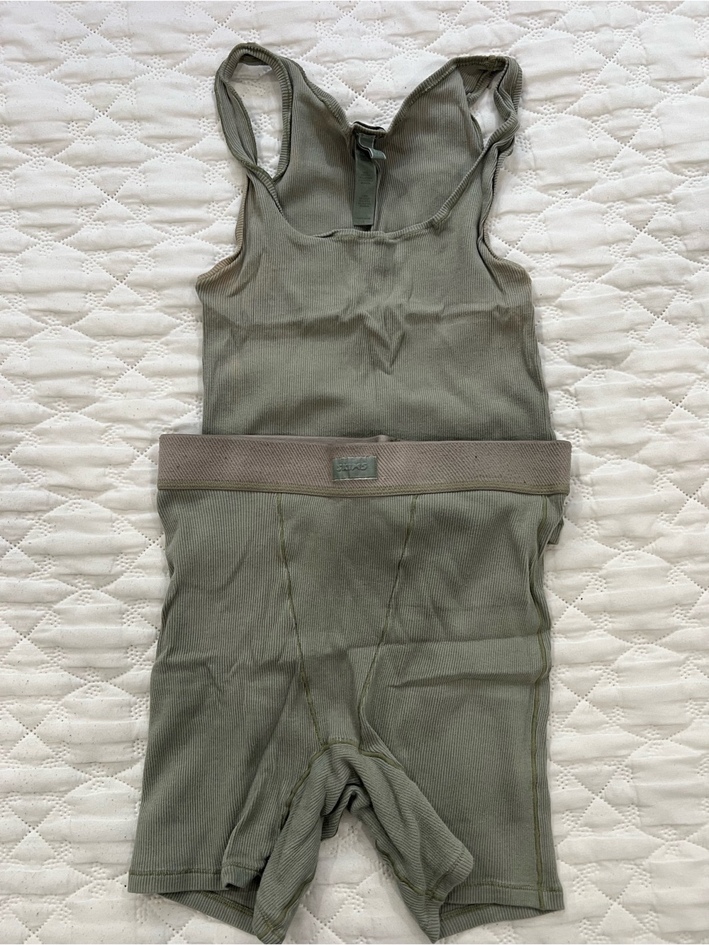 SKIMS cotton ribbed tank & boxer set